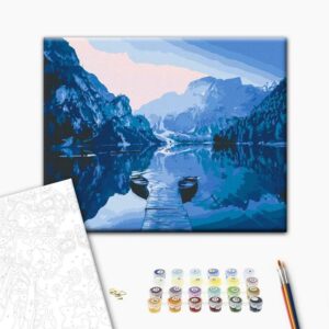 Obraz do samodzielnego malowania - Łodzie na jeziorze