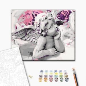 Obraz do samodzielnego malowania - Religijny aniołek (z motywem religijnym)