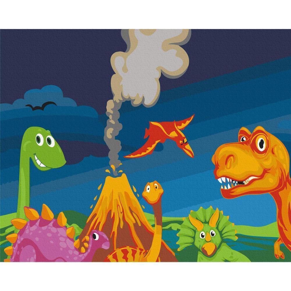 Obraz do samodzielnego malowania - Świat dinozaurów