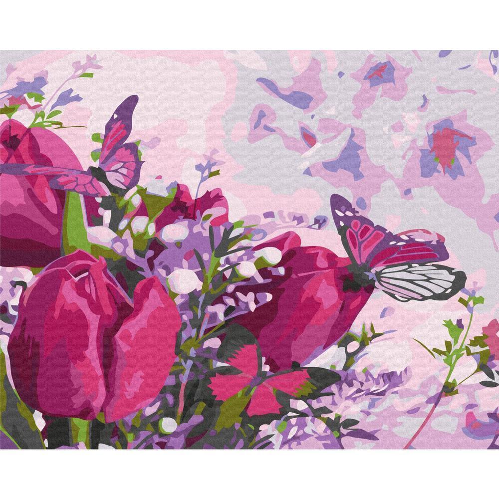 Obraz do samodzielnego malowania - Tulipany (łąka)