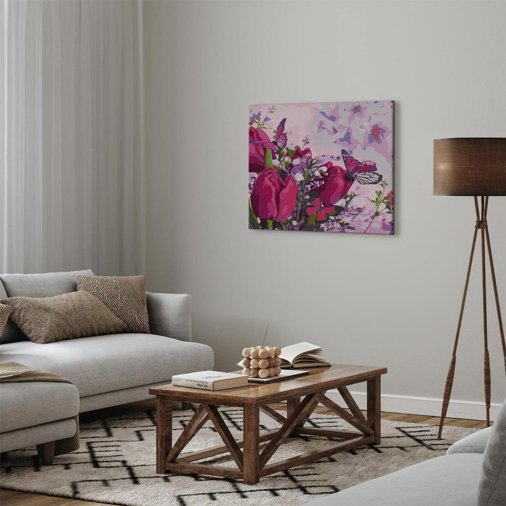 Obraz do samodzielnego malowania - Tulipany (łąka)