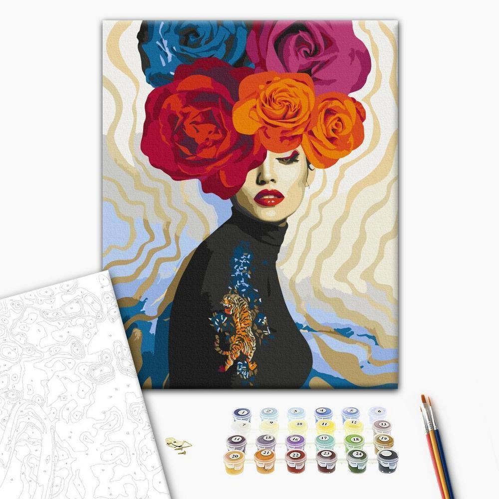 Obraz do samodzielnego malowania - Tygrys na ramieniu