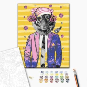 Obraz do samodzielnego malowania - Tygrys w czapce