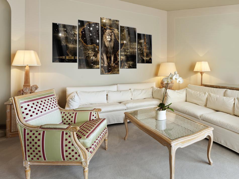 Obraz na szkle akrylowym - Złoty lew