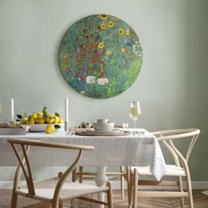 Obraz okrągły - Gustav Klimt – Ogród wiejski ze słonecznikami