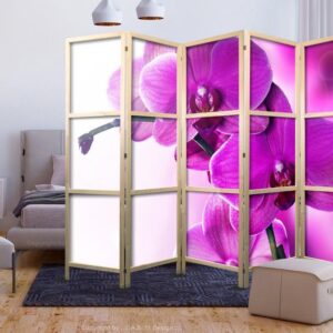 Parawan japoński - Fioletowe orchidee II