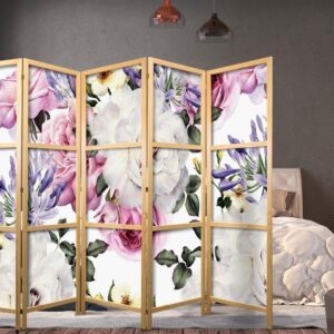 Parawan japoński - Kwiecista polana II japoński