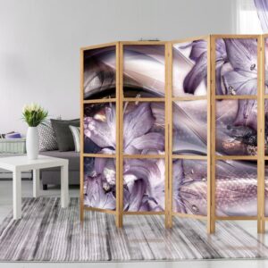 Parawan japoński - Lilie na fali