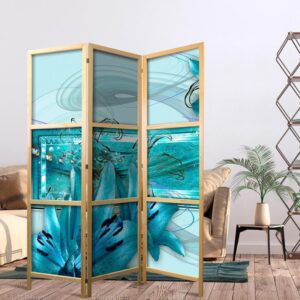 Parawan japoński - Lilie w błękicie I